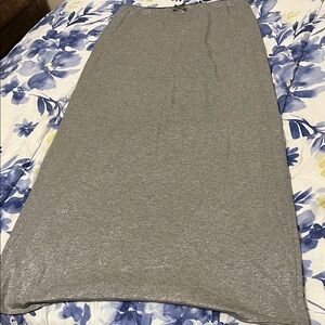 Aerie Shimmering Silver Maxi Skirt